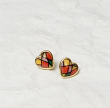 Load image into Gallery viewer, Accessories - Earring : Patched Heart Pair Pierced Earring
