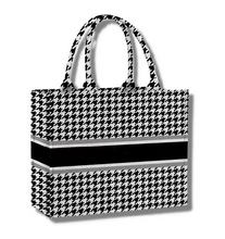 Load image into Gallery viewer, Icon Tote - Your Own Houndstooth Print Book Tote

