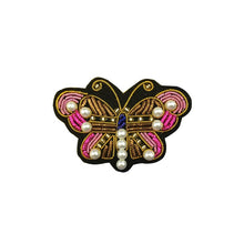 Load image into Gallery viewer, Accessories - Brooch : Posh butterfly handmade Indian silk embroidery brooch

