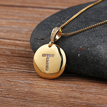 Load image into Gallery viewer, Accessories - Necklace : Personalised Alphabet Initial Copper Coloured Pendants with CZ
