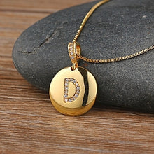 Load image into Gallery viewer, Accessories - Necklace : Personalised Alphabet Initial Copper Coloured Pendants with CZ
