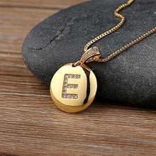 Load image into Gallery viewer, Accessories - Necklace : Personalised Alphabet Initial Copper Coloured Pendants with CZ
