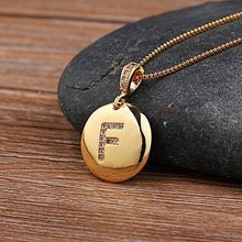 Load image into Gallery viewer, Accessories - Necklace : Personalised Alphabet Initial Copper Coloured Pendants with CZ
