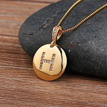 Load image into Gallery viewer, Accessories - Necklace : Personalised Alphabet Initial Copper Coloured Pendants with CZ

