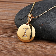 Load image into Gallery viewer, Accessories - Necklace : Personalised Alphabet Initial Copper Coloured Pendants with CZ
