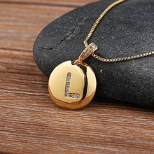 Load image into Gallery viewer, Accessories - Necklace : Personalised Alphabet Initial Copper Coloured Pendants with CZ
