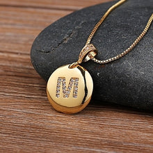 Load image into Gallery viewer, Accessories - Necklace : Personalised Alphabet Initial Copper Coloured Pendants with CZ
