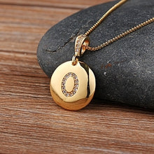 Load image into Gallery viewer, Accessories - Necklace : Personalised Alphabet Initial Copper Coloured Pendants with CZ
