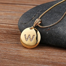 Load image into Gallery viewer, Accessories - Necklace : Personalised Alphabet Initial Copper Coloured Pendants with CZ
