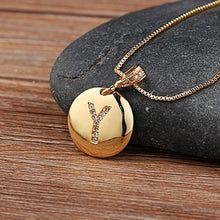 Load image into Gallery viewer, Accessories - Necklace : Personalised Alphabet Initial Copper Coloured Pendants with CZ
