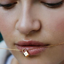 Load image into Gallery viewer, Accessories - Necklace : Stainless Steel Initial Necklace Gold Chain Padlock Necklace

