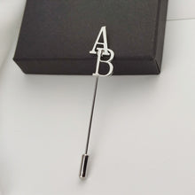 Load image into Gallery viewer, Accessories - Brooch :  Stainless Steel Personalise Initial Name Collar Pin
