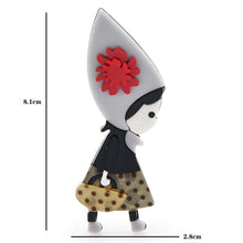 Load image into Gallery viewer, Accessories - Brooch : Little Grey Hat Girl Acrylic Brooch / Batch
