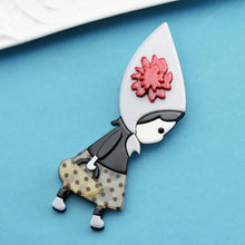 Load image into Gallery viewer, Accessories - Brooch : Little Grey Hat Girl Acrylic Brooch / Batch
