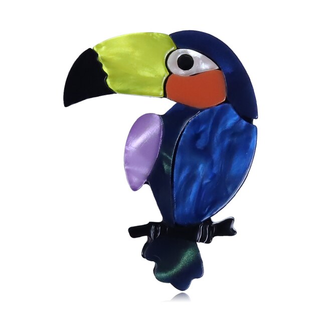 Accessories - Brooch : Colourful Acrylic Parrot Brooch / Batch