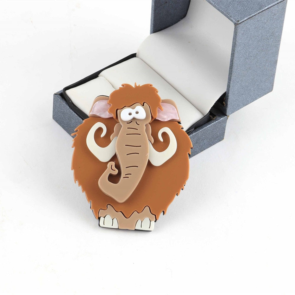 Accessories - Brooch :  Mammoth Hairy Acrylic Cartoon Elephant Brooch / Batch