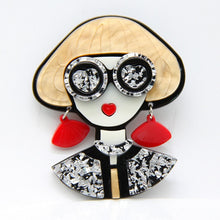 Load image into Gallery viewer, Accessories - Brooch : Posh Acrylic Lady Brooch / Batch
