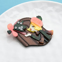 Load image into Gallery viewer, Accessories - Brooch :  Chill Lady under Flower Fairy Acrylic Brooch / Batch
